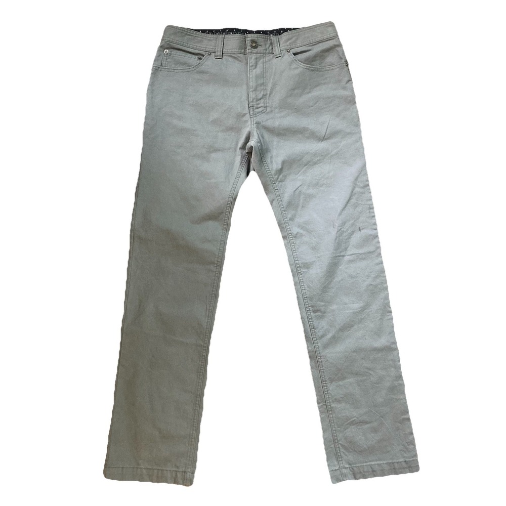 PrAna Pants Mens 33 Gray Slim Fit Organic Cotton Stretch Chino Casual